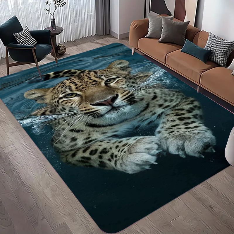 Commercial Printing Format - Leopard Pattern Rug Realistic Animal Panthera