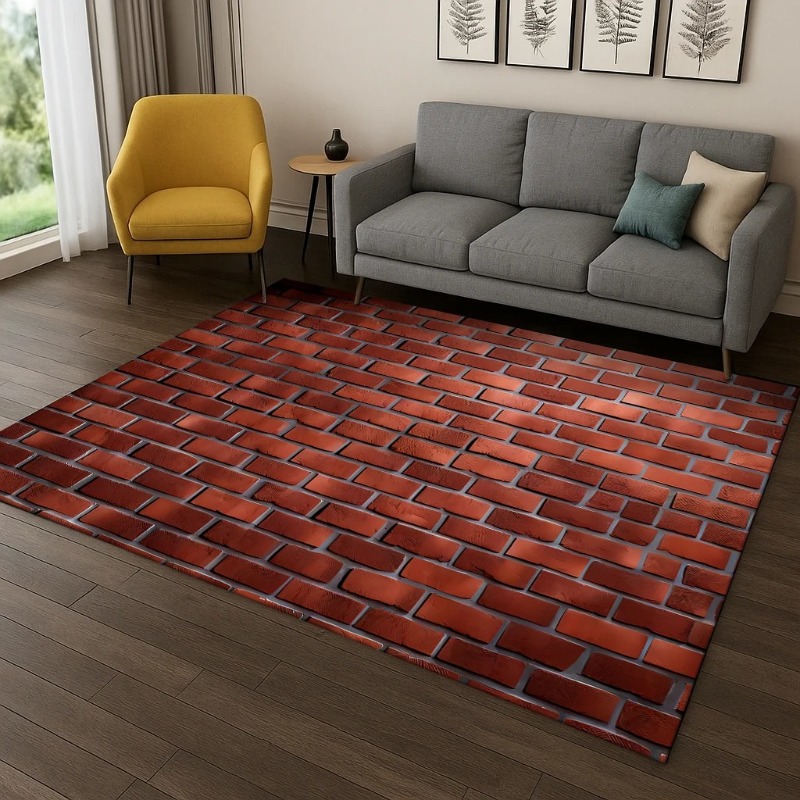 Commercial Wall Printing - 3D Brick Stone Building Carpet Wall