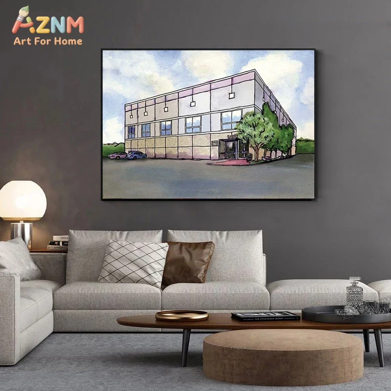 AZNM Watercolor Modern Commerc - Commercial Wall Printing recension och pris