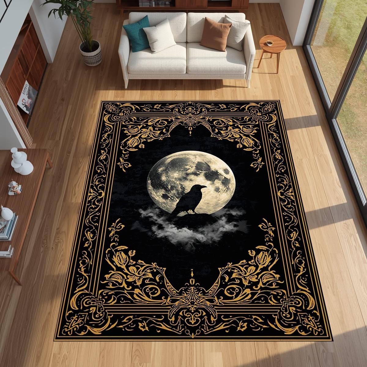 Gothic Golden Raven Full Moon  - Commercial Printing & Graphics recension och pris